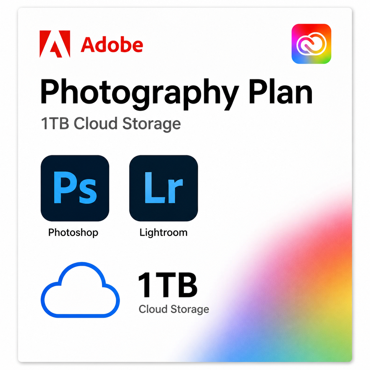 Adobe Photography Plan - 1TB Cloud product image - public/https://cdn.vinext.ai/products/dd2d28a9-8b6c-4fb4-8b46-b996ebda152d.png